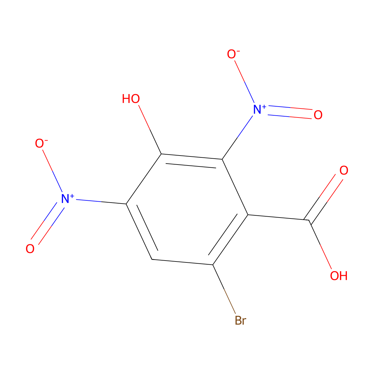 6-Bromo-3-hydroxy-2,4-dinitrobenzoic Acid molecular structure, CAS 2135340-01-9