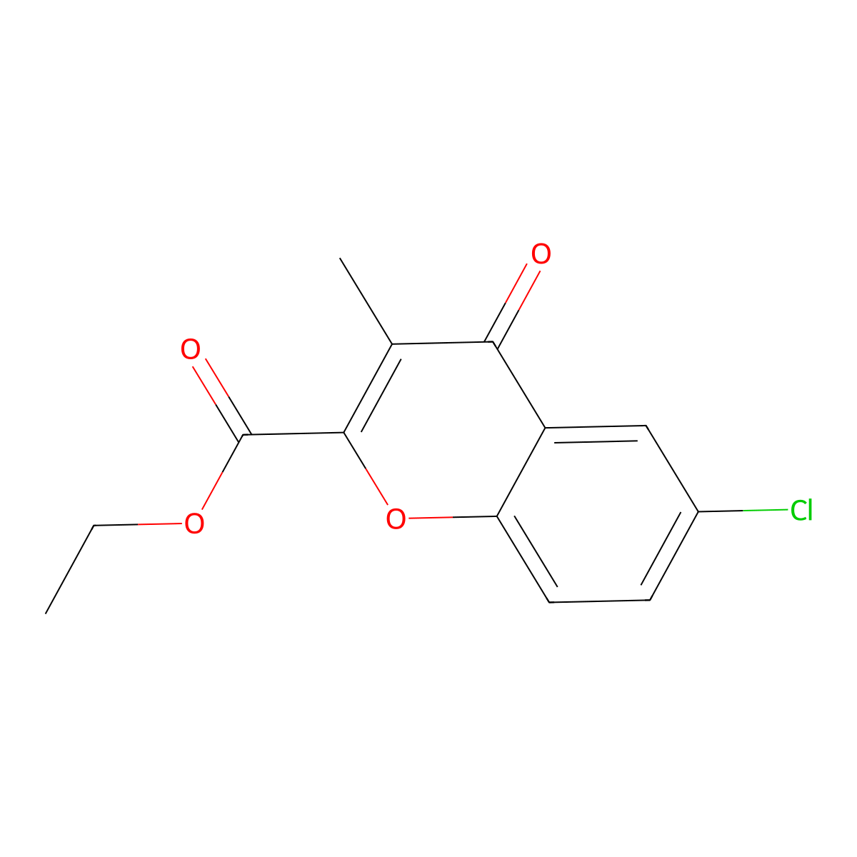 Ethyl 6-Chloro-3-methyl-4-oxo-4H-chromene-2-carboxylate molecular structure, CAS 2135340-04-2
