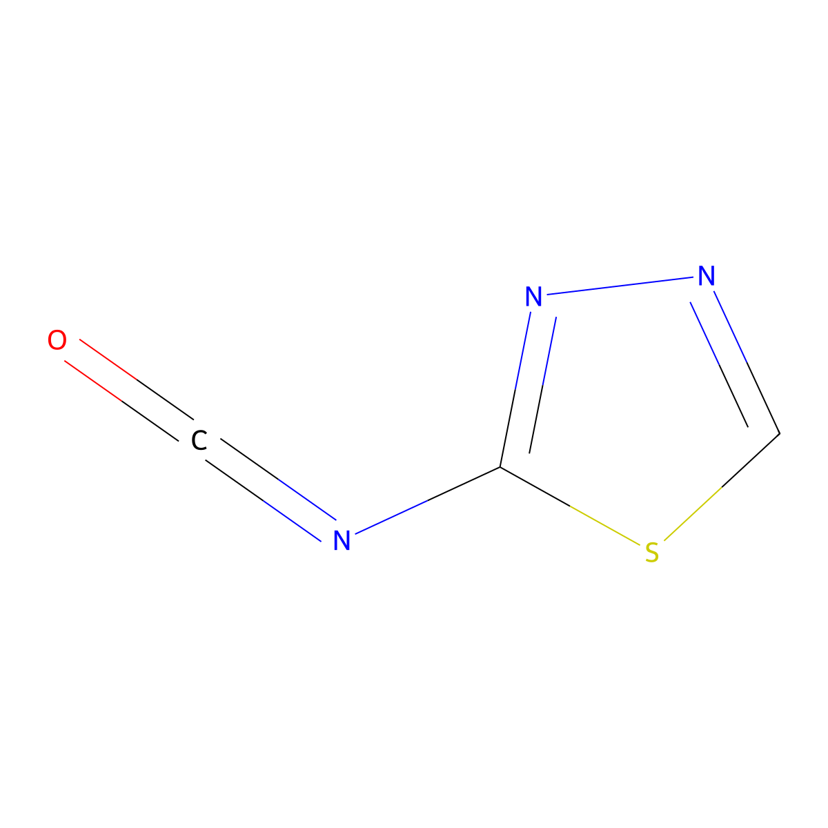 2-Isocyanato-1,3,4-thiadiazole molecular structure, CAS 213536-80-2
