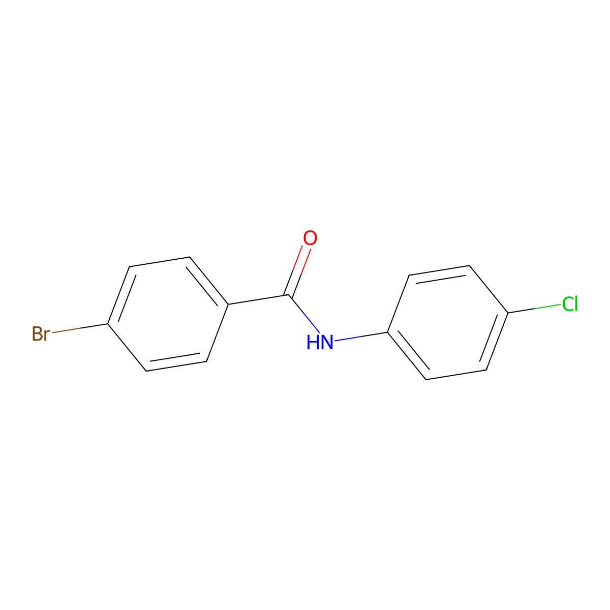 4-bromo-N-(4-chlorophenyl)benzamide molecular structure, CAS 21354-23-4