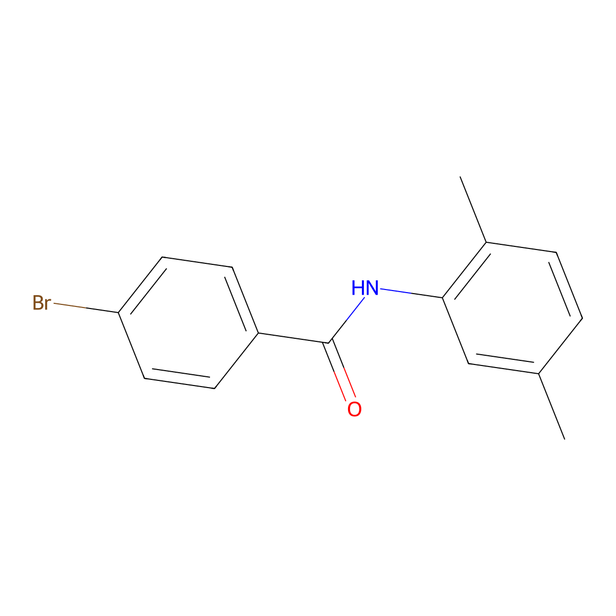 4-Bromo-N-(2,5-dimethylphenyl)benzamide molecular structure, CAS 21354-24-5