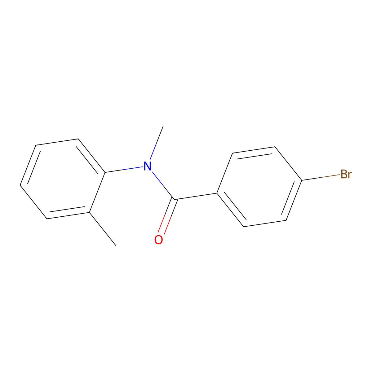 4-bromo-N-methyl-N-(2-methylphenyl)benzamide molecular structure, CAS 21354-45-0