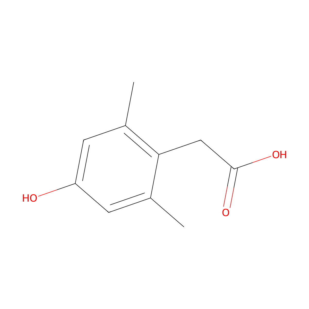 2-(4-Hydroxy-2,6-dimethylphenyl)acetic acid molecular structure, CAS 21354-74-5