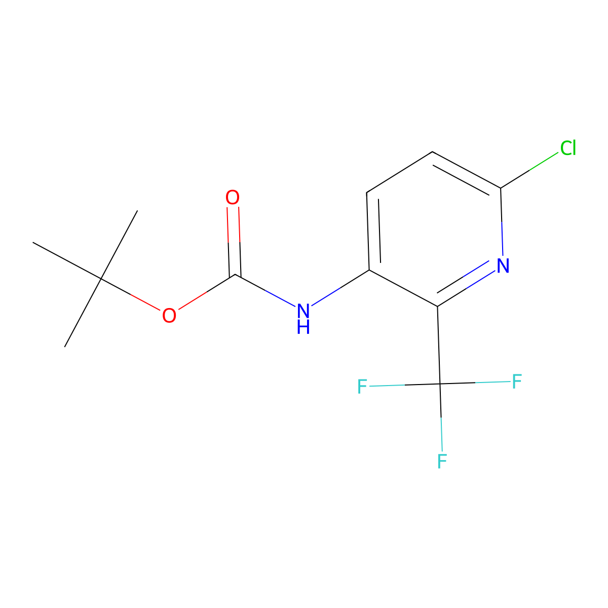 tert-butyl N-[6-chloro-2-(trifluoromethyl)pyridin-3-yl]carbamate molecular structure, CAS 2135452-49-0