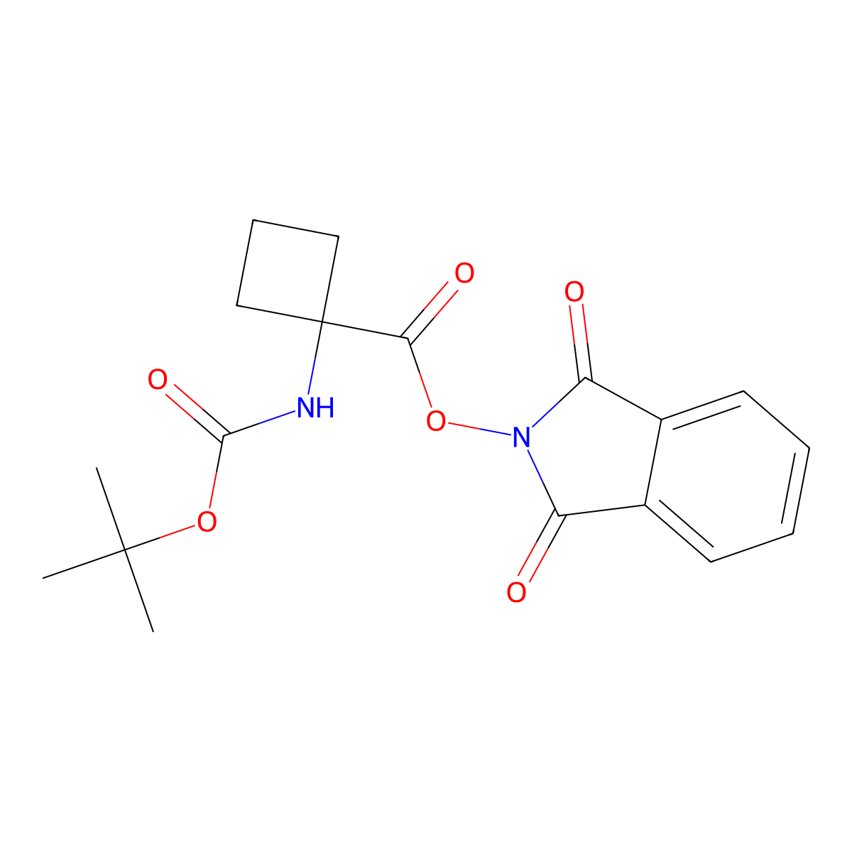 1,3-dioxo-2,3-dihydro-1H-isoindol-2-yl 1-{[(tert-butoxy)carbonyl]amino}cyclobutane-1-carboxylate molecular structure, CAS 2135459-00-4