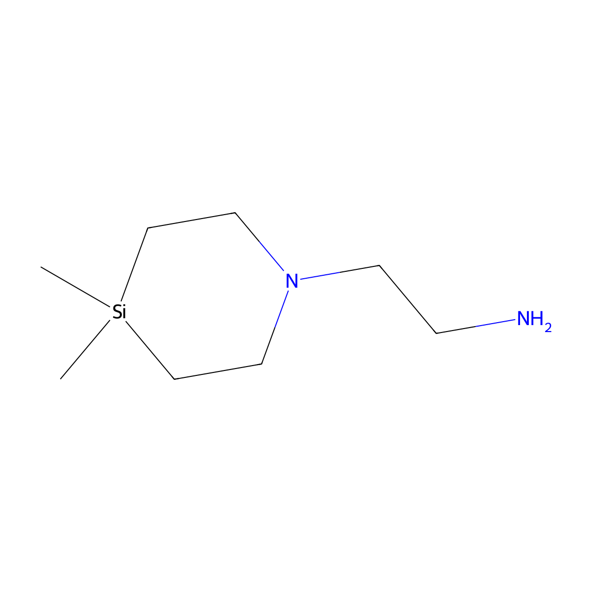 2-(4,4-Dimethyl-1,4-azasilinan-1-yl)ethan-1-amine molecular structure, CAS 2135478-78-1