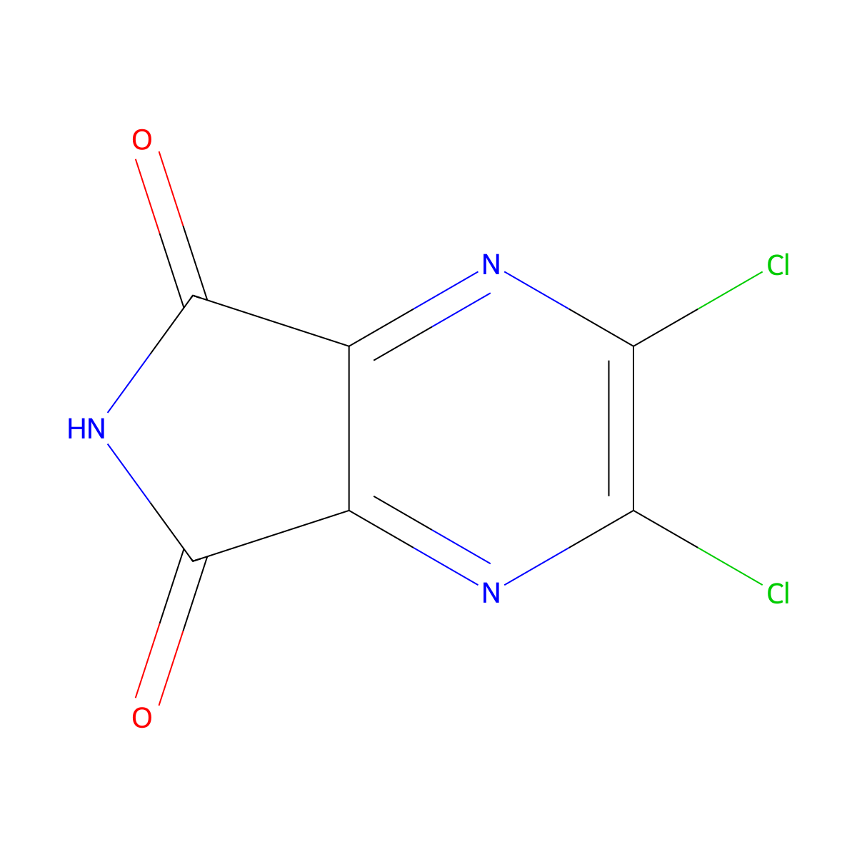 2,3-Dichloro-5H-pyrrolo[3,4-b]pyrazine-5,7(6H)-dione molecular structure, CAS 213549-73-6