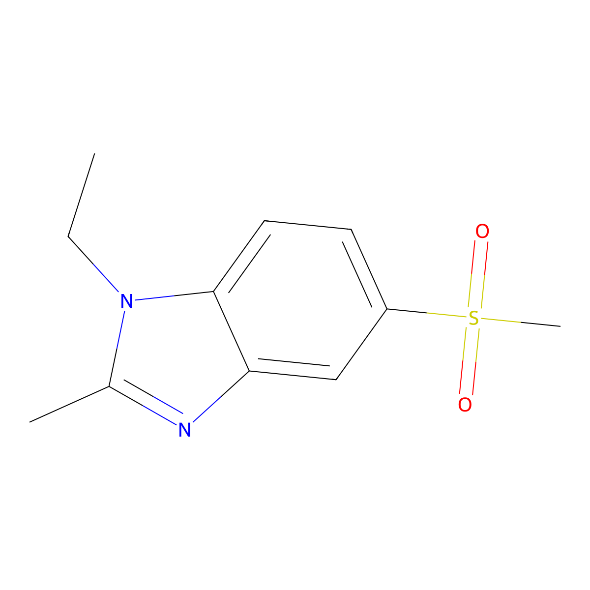 1-Ethyl-2-methyl-5-(methylsulfonyl)-benzimidazole molecular structure, CAS 21355-85-1