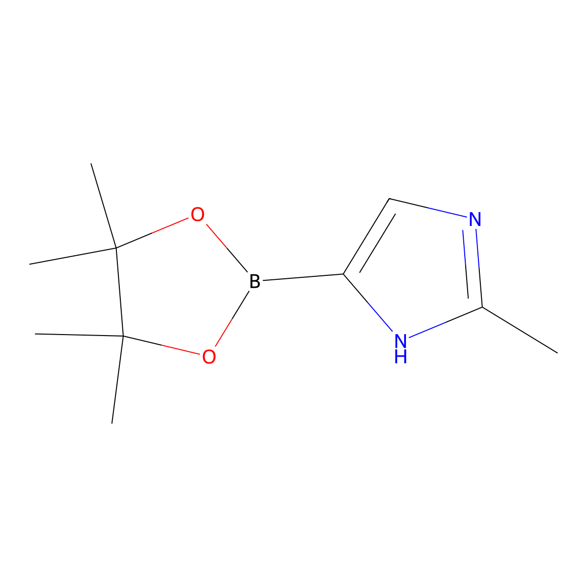 2-methyl-5-(4,4,5,5-tetramethyl-1,3,2-dioxaborolan-2-yl)-1H-imidazole molecular structure, CAS 2135512-71-7