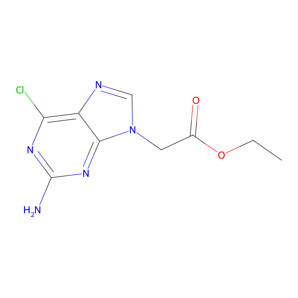 Ethyl 2-(2-amino-6-chloro-9H-purin-9-yl)acetate molecular structure, CAS 213552-03-5