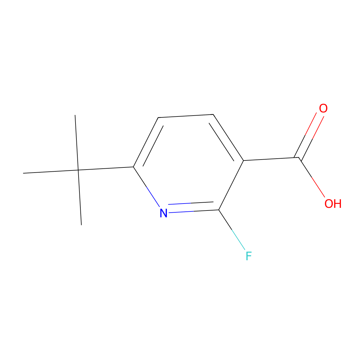 6-Tert-butyl-2-fluoronicotinic acid molecular structure, CAS 2135573-51-0