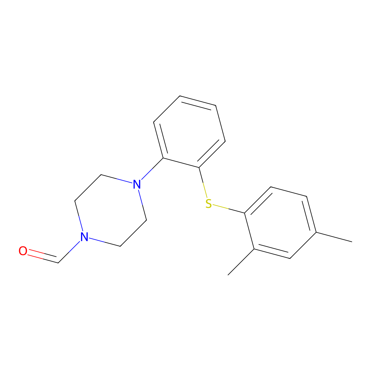 4-(2-((2,4-Dimethylphenyl)thio)phenyl)piperazine-1-carbaldehyde molecular structure, CAS 2135576-73-5