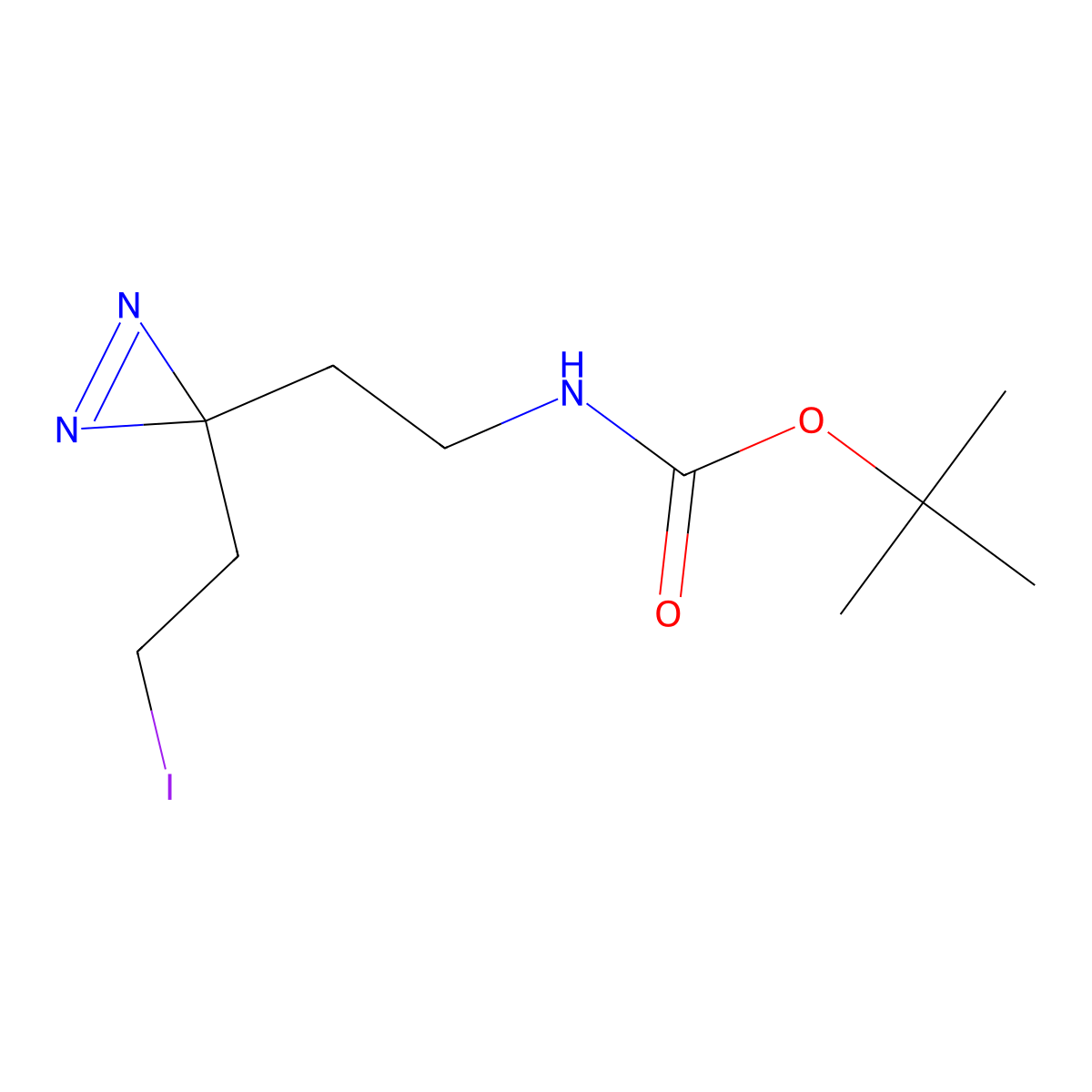 N-Boc-2-[3-(2-iodoethyl)-3H-diazirin-3-yl]ethanamine molecular structure, CAS 2135595-59-2