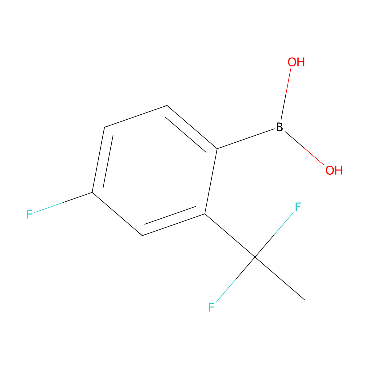 [2-(1,1-Difluoroethyl)-4-fluoro-phenyl]boronic acid molecular structure, CAS 2135600-85-8