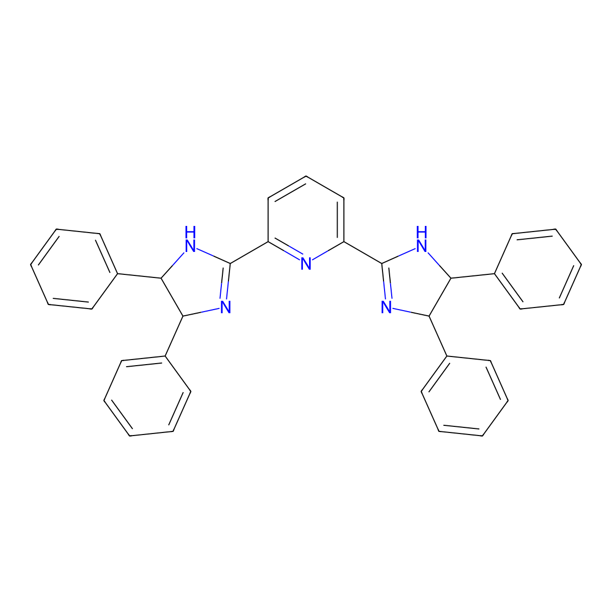 2,6-Bis(4,5-diphenyl-4,5-dihydro-1H-imidazol-2-yl)pyridine molecular structure, CAS 2135613-93-1
