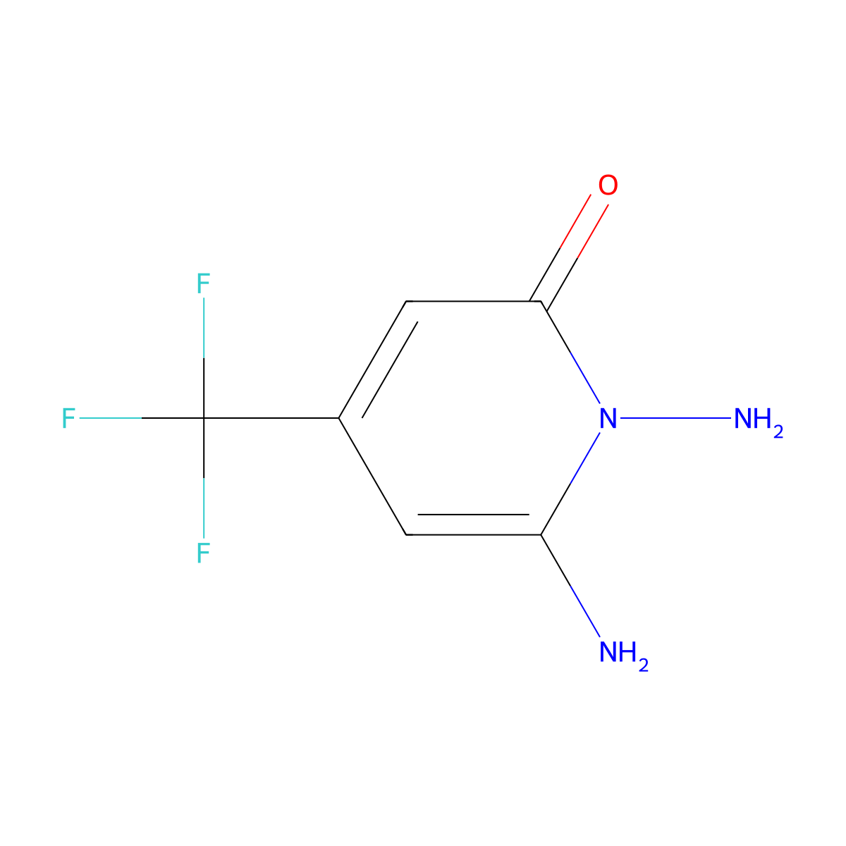 1,6-Diamino-4-(trifluoromethyl)-1,2-dihydropyridin-2-one molecular structure, CAS 2135614-60-5