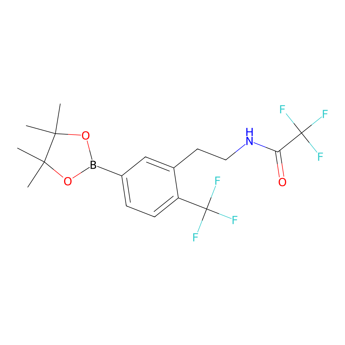 2,2,2-Trifluoro-N-[2-[5-(4,4,5,5-tetramethyl-1,3,2-dioxaborolan-2-yl)-2-(trifluoromethyl)phenyl]ethyl]acetamide molecular structure, CAS 2135636-84-7