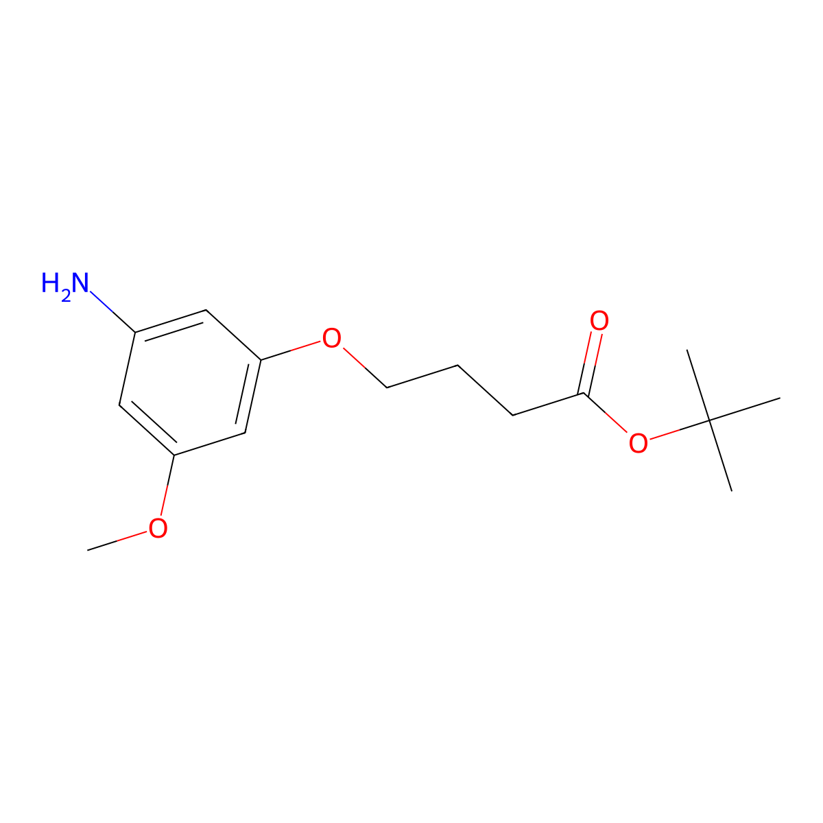 1,1-Dimethylethyl 4-(3-amino-5-methoxyphenoxy)butanoate molecular structure, CAS 2135641-18-6