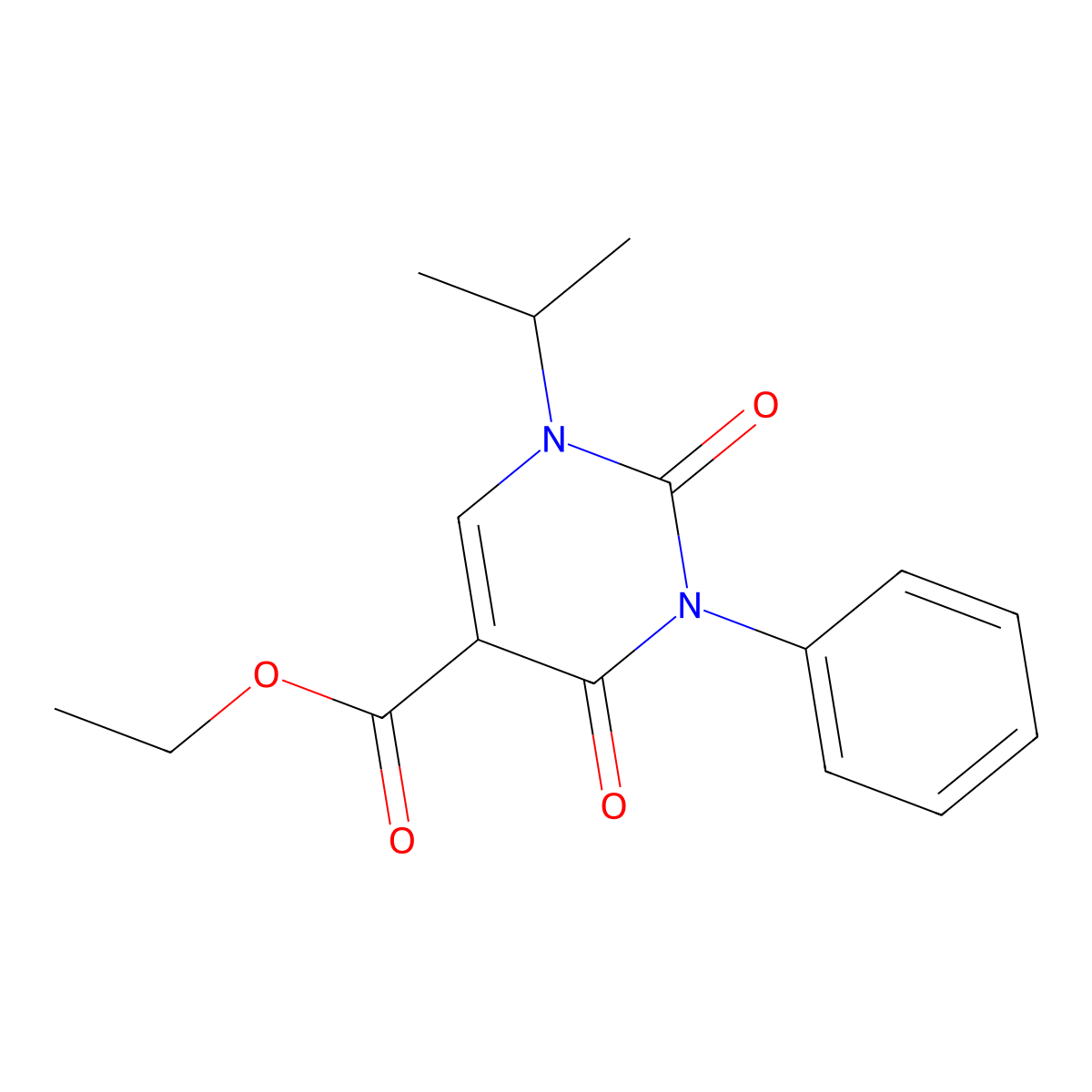 Ethyl 1-isopropyl-2,4-dioxo-3-phenyl-1,2,3,4-tetrahydropyrimidine-5-carboxylate molecular structure, CAS 2135644-96-9