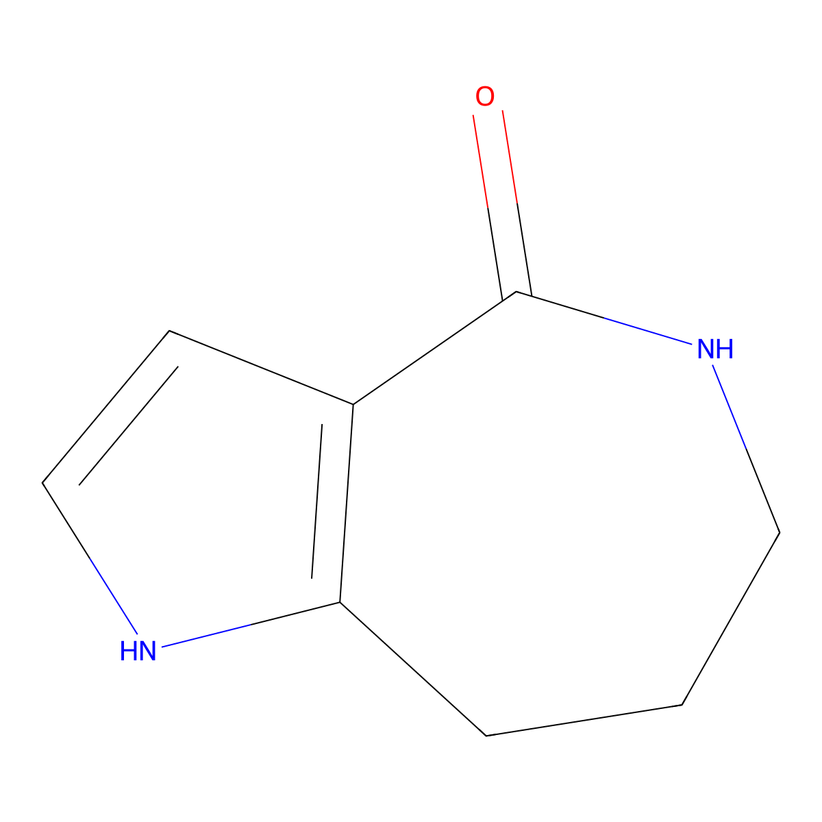 1H,4H,5H,6H,7H,8H-pyrrolo(3,2-c)azepin-4-one molecular structure, CAS 21357-23-3
