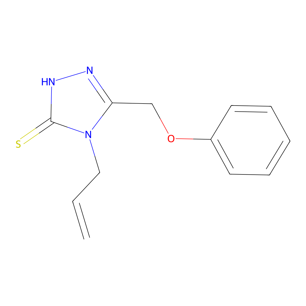 4-allyl-5-(phenoxymethyl)-4H-1,2,4-triazole-3-thiol molecular structure, CAS 21358-15-6
