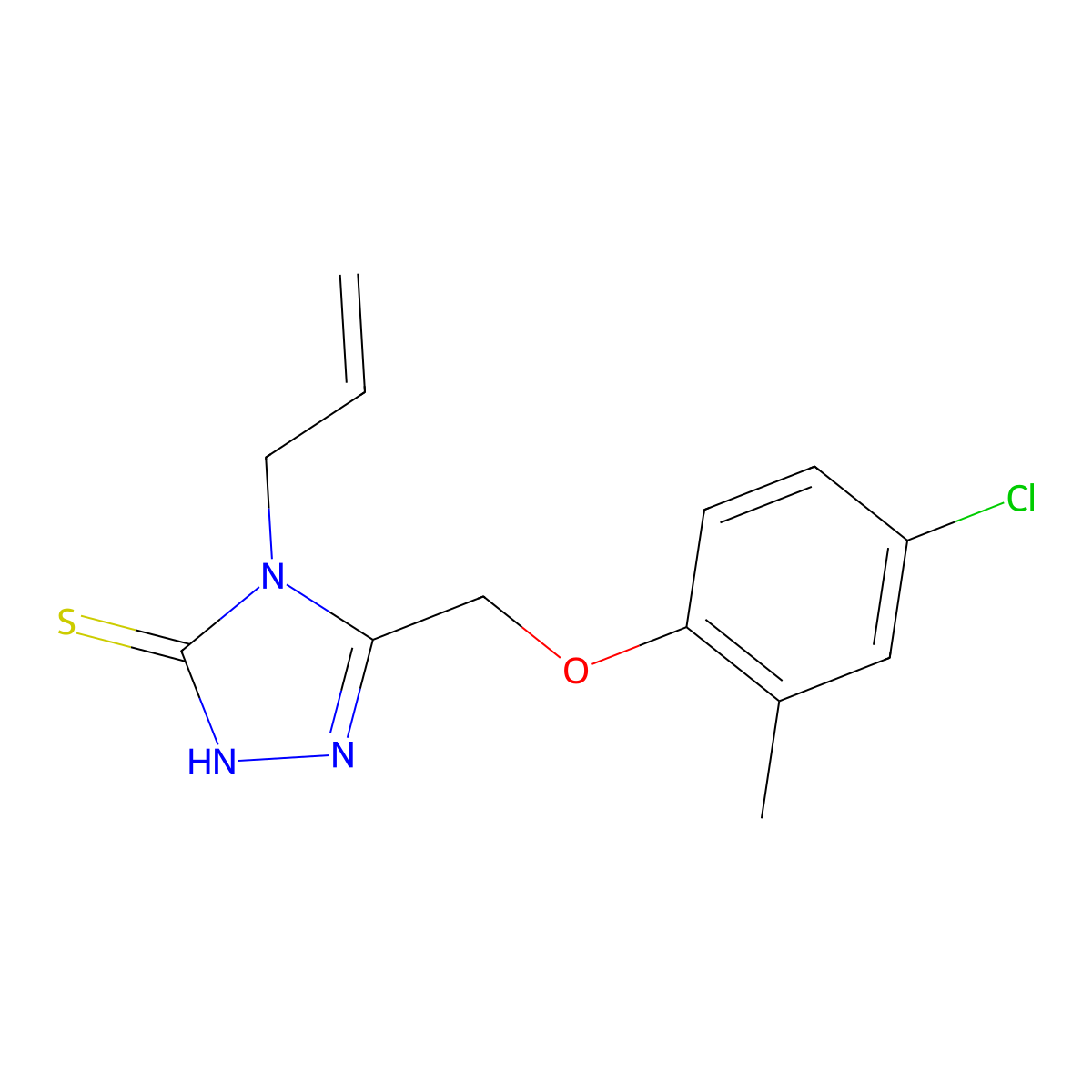 4-allyl-5-[(4-chloro-2-methylphenoxy)methyl]-4H-1,2,4-triazole-3-thiol molecular structure, CAS 21358-24-7