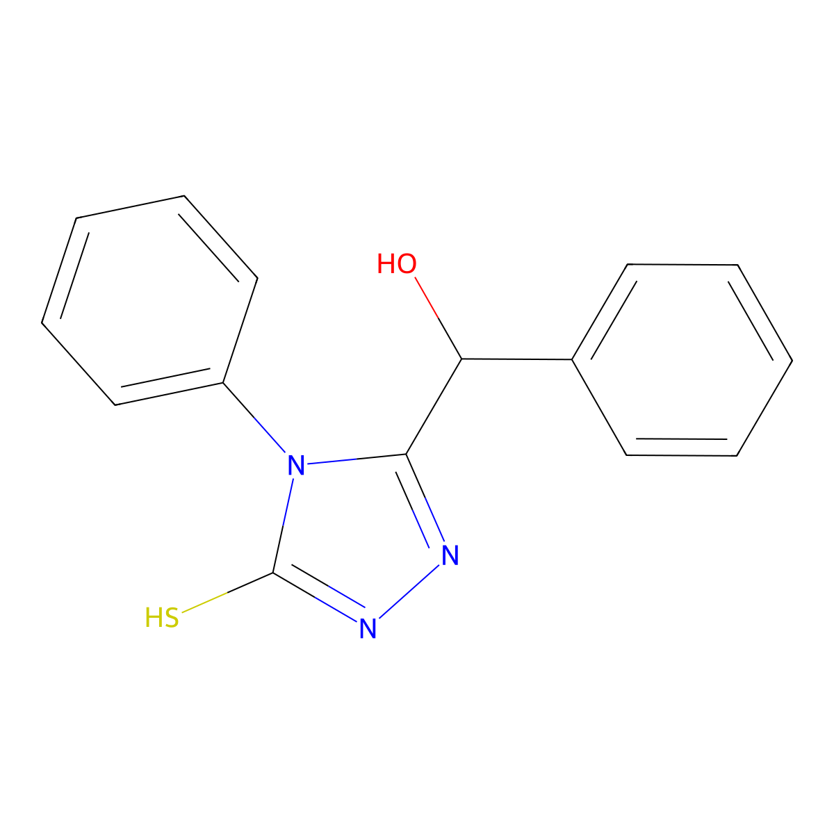 2,4-Dihydro-5-(hydroxyphenylmethyl)-4-phenyl-3H-1,2,4-triazole-3-thione molecular structure, CAS 21358-25-8