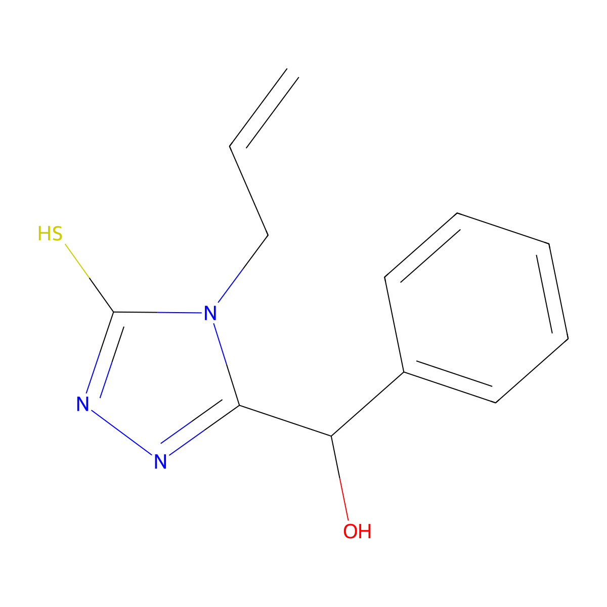 (4-allyl-5-mercapto-4H-1,2,4-triazol-3-yl)(phenyl)methanol molecular structure, CAS 21358-27-0