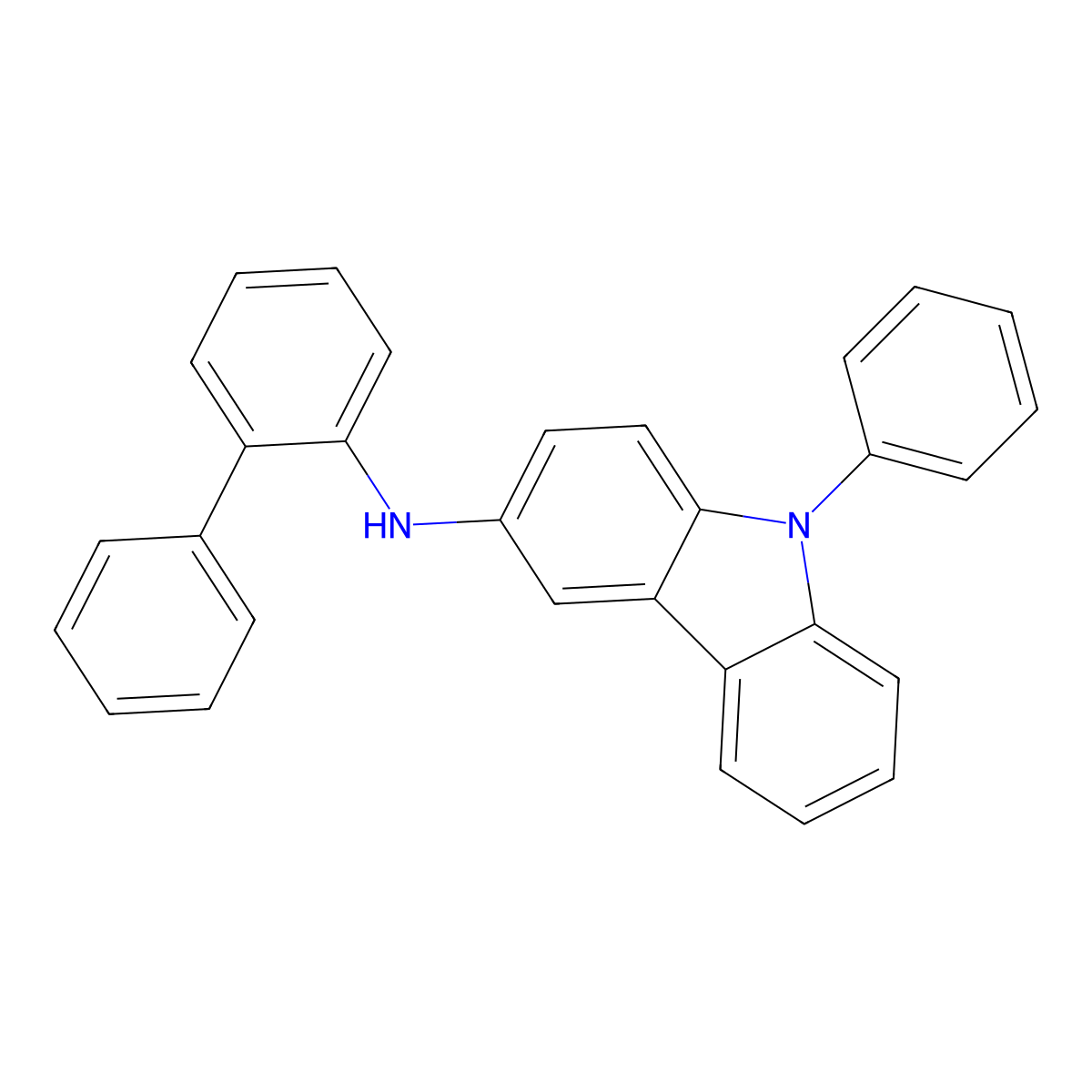 N-([1,1'-Biphenyl]-2-yl)-9-phenyl-9H-carbazol-3-amine molecular structure, CAS 2135820-06-1