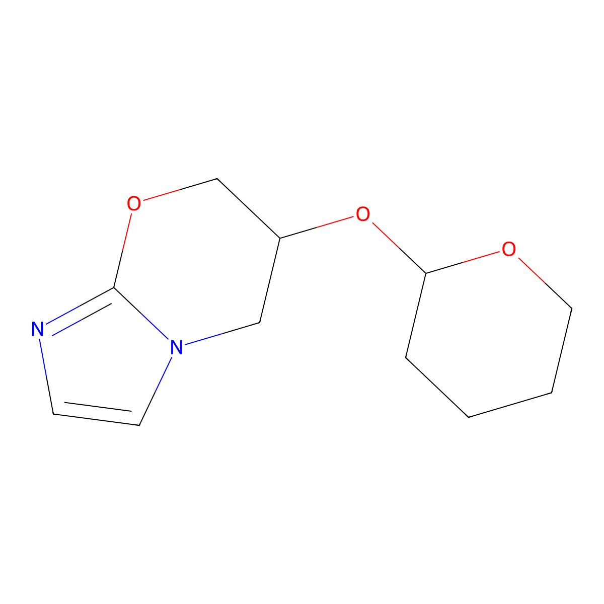 6-((Tetrahydro-2H-pyran-2-yl)oxy)-6,7-dihydro-5H-imidazo[2,1-b][1,3]oxazine molecular structure, CAS 2135831-65-9