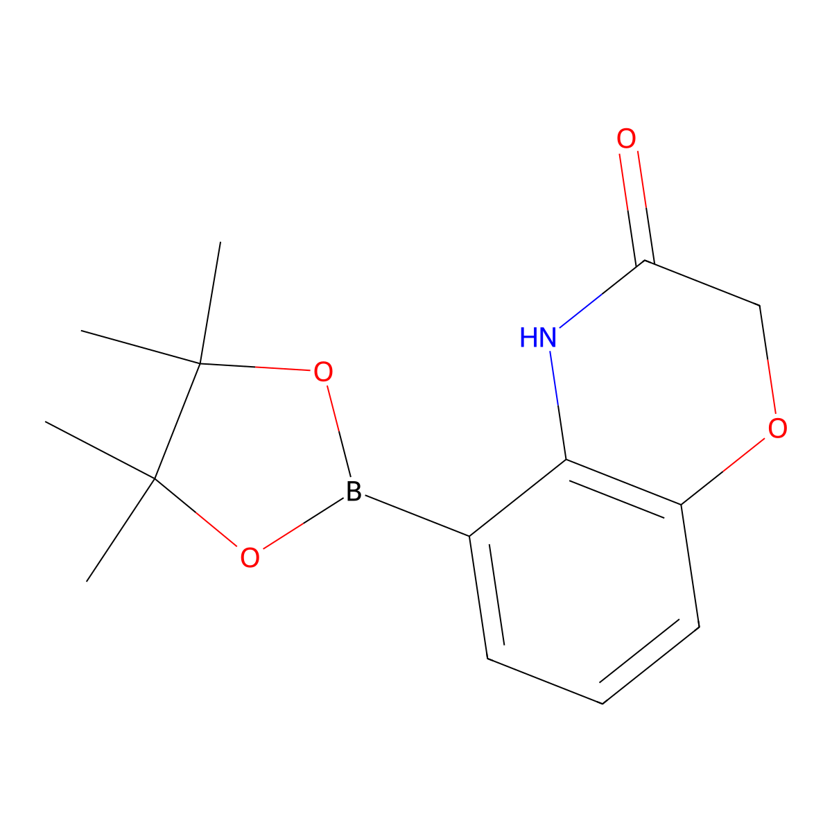 5-(4,4,5,5-tetramethyl-1,3,2-dioxaborolan-2-yl)-3,4-dihydro-2H-1,4-benzoxazin-3-one molecular structure, CAS 2135950-78-4