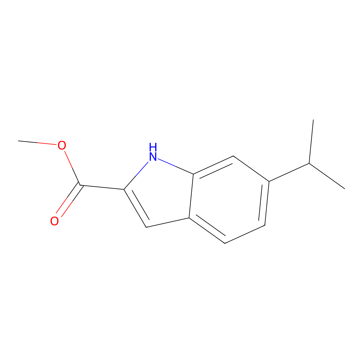 Methyl 6-isopropyl-1H-indole-2-carboxylate molecular structure, CAS 213596-37-3