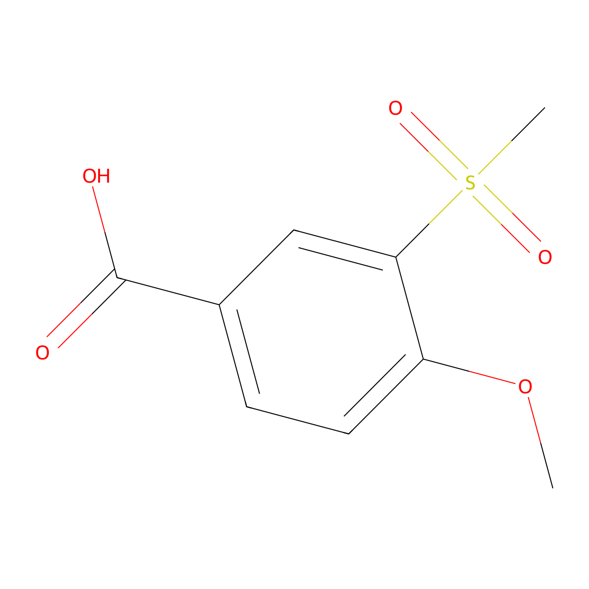 4-Methoxy-3-(methylsulfonyl)benzoic acid molecular structure, CAS 213598-13-1