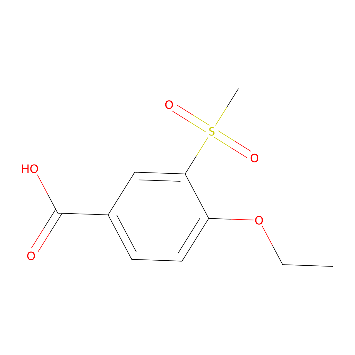 4-Ethoxy-3-(methylsulfonyl)benzoic acid molecular structure, CAS 213598-14-2