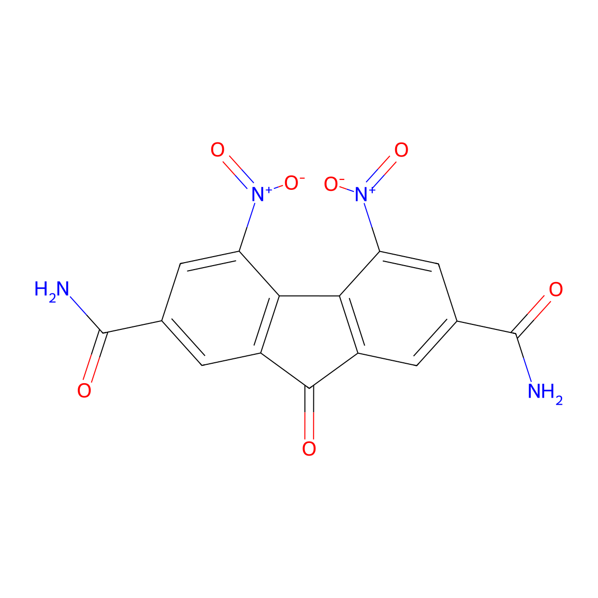 4,5-Dinitro-9-oxo-9H-fluorene-2,7-dicarboxamide molecular structure, CAS 213598-63-1