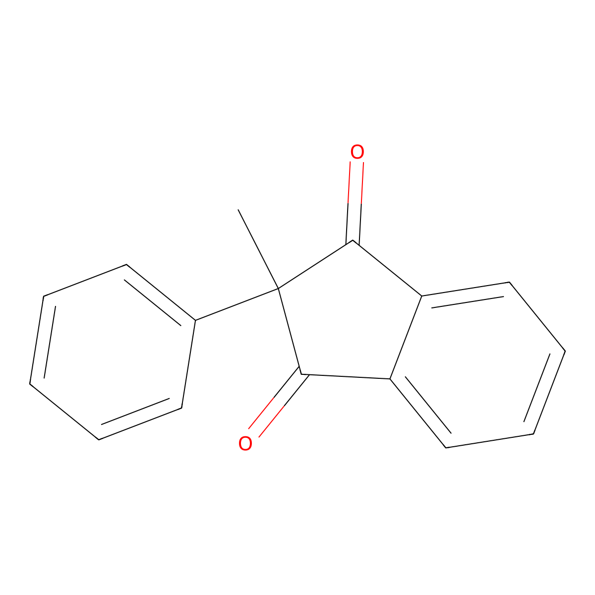 2-Methyl-2-phenyl-1H-indene-1,3(2H)-dione molecular structure, CAS 2136-69-8