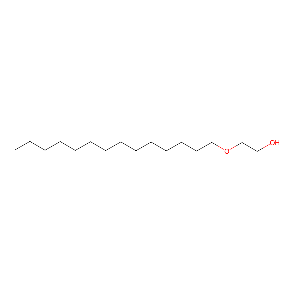 Tetradecyl ethyleneglycol monoether molecular structure, CAS 2136-70-1