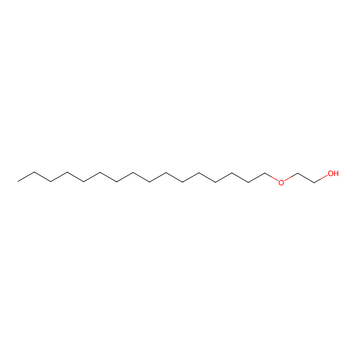 Hexadecyl ethyleneglycol monoether molecular structure, CAS 2136-71-2
