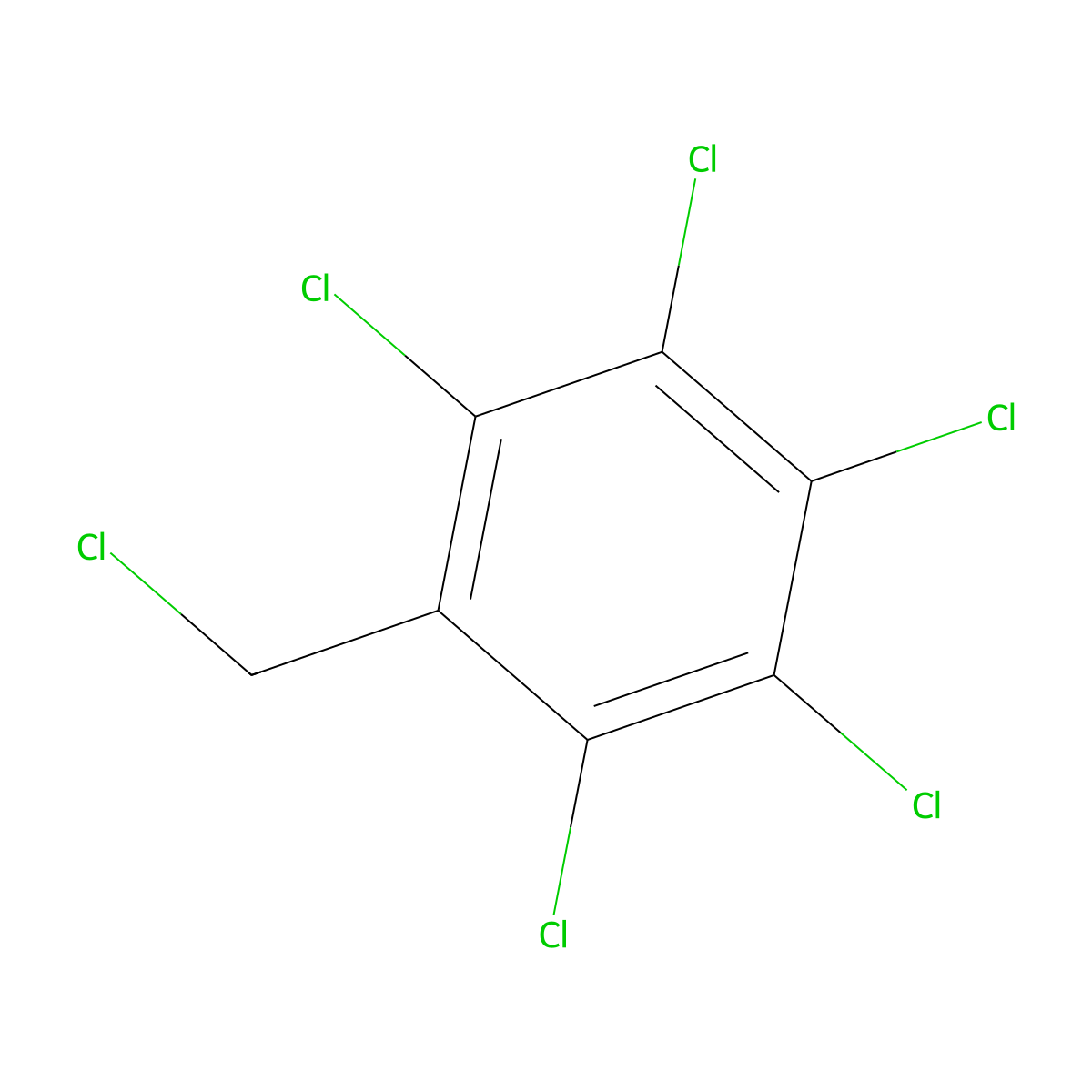 Benzene, pentachloro(chloromethyl)- molecular structure, CAS 2136-78-9