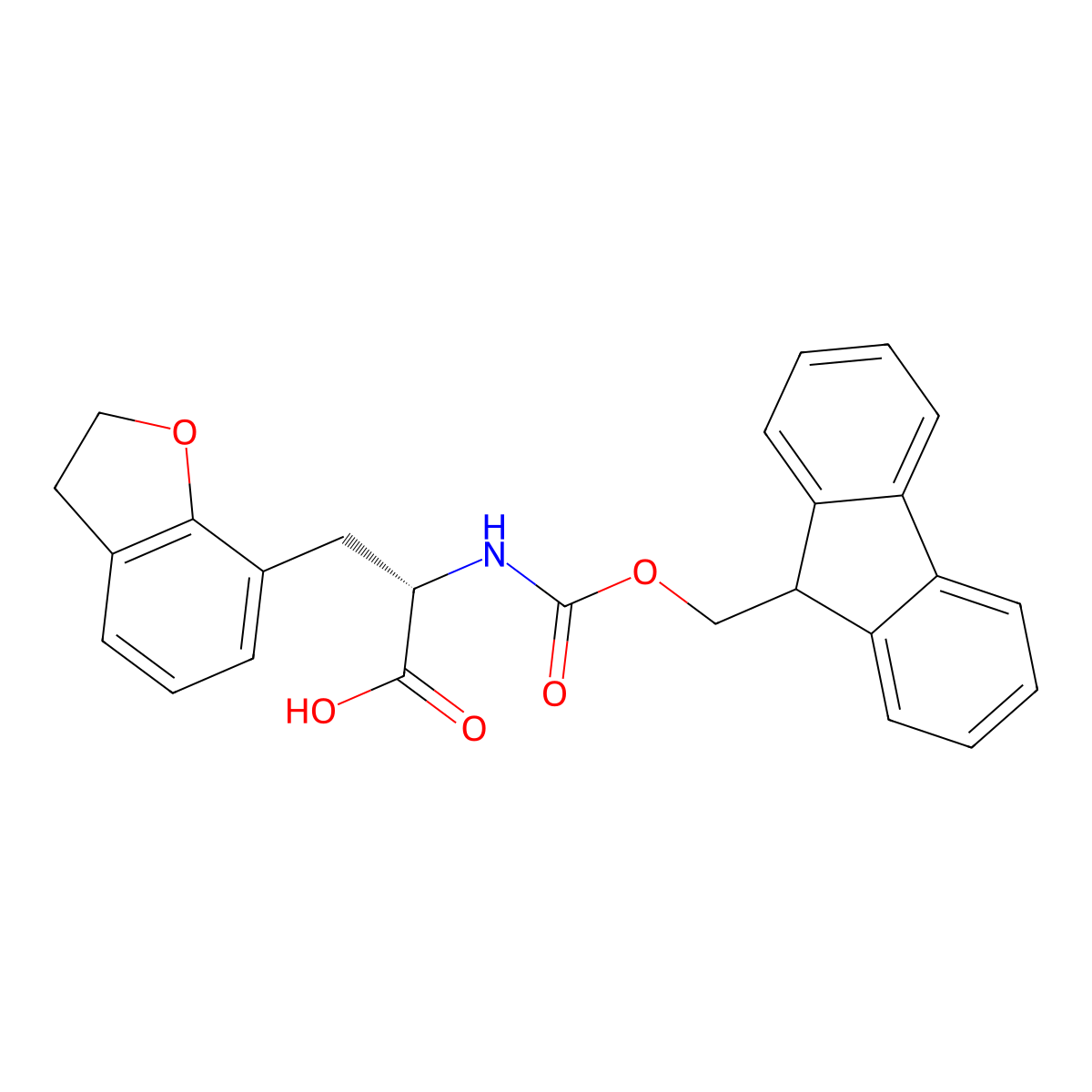 (2S)-3-(2,3-dihydro-1-benzofuran-7-yl)-2-(9H-fluoren-9-ylmethoxycarbonylamino)propanoic acid molecular structure, CAS 2136002-17-8