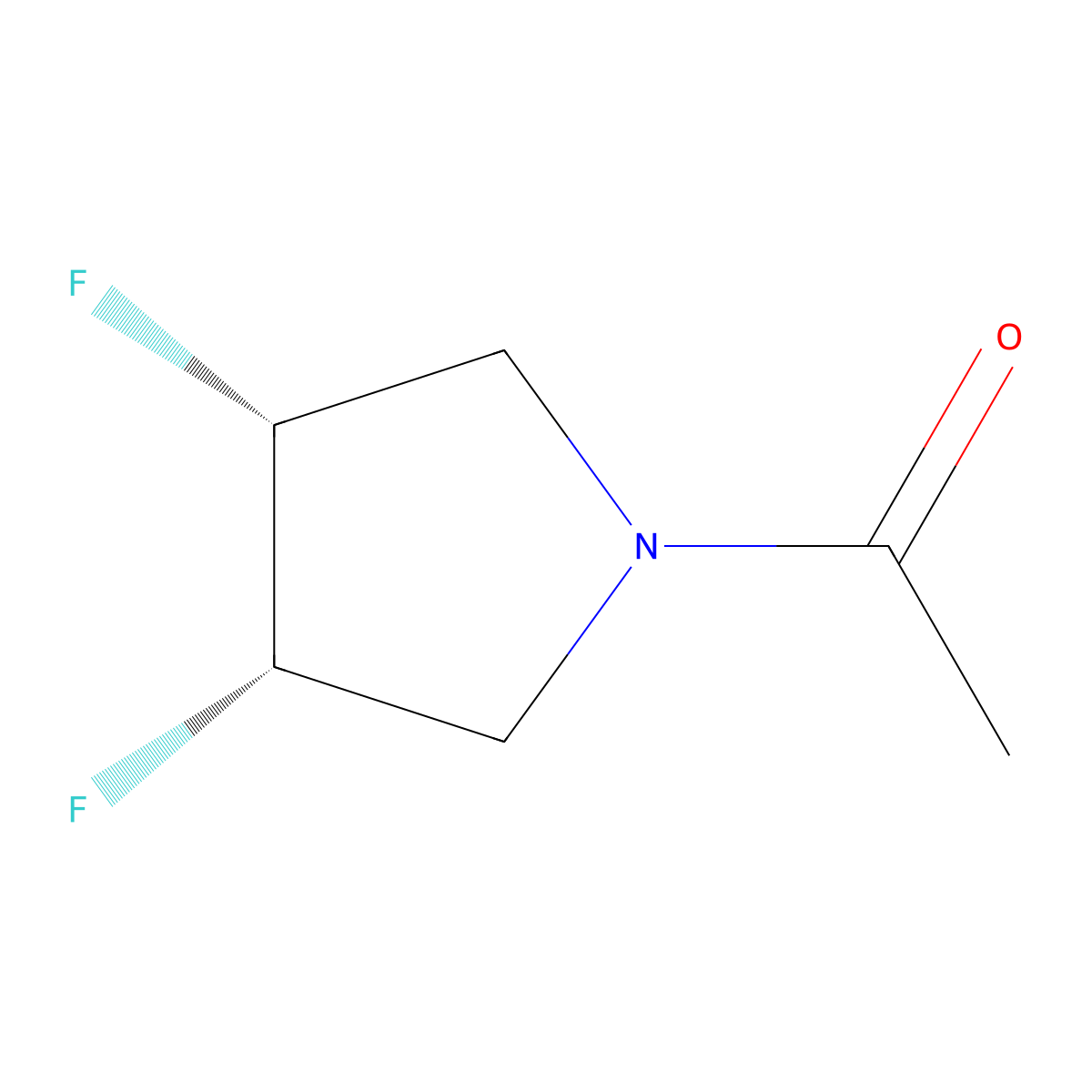 1-[(3R,4S)-3,4-difluoropyrrolidin-1-yl]ethan-1-one molecular structure, CAS 2136034-26-7