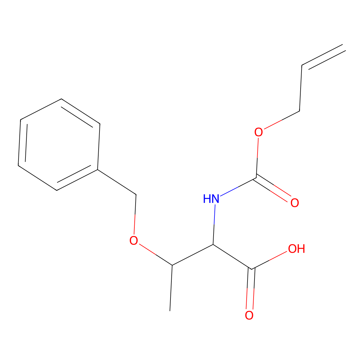 (2S,3R)-3-(benzyloxy)-2-{[(prop-2-en-1-yloxy)carbonyl]amino}butanoic acid molecular structure, CAS 2136102-25-3