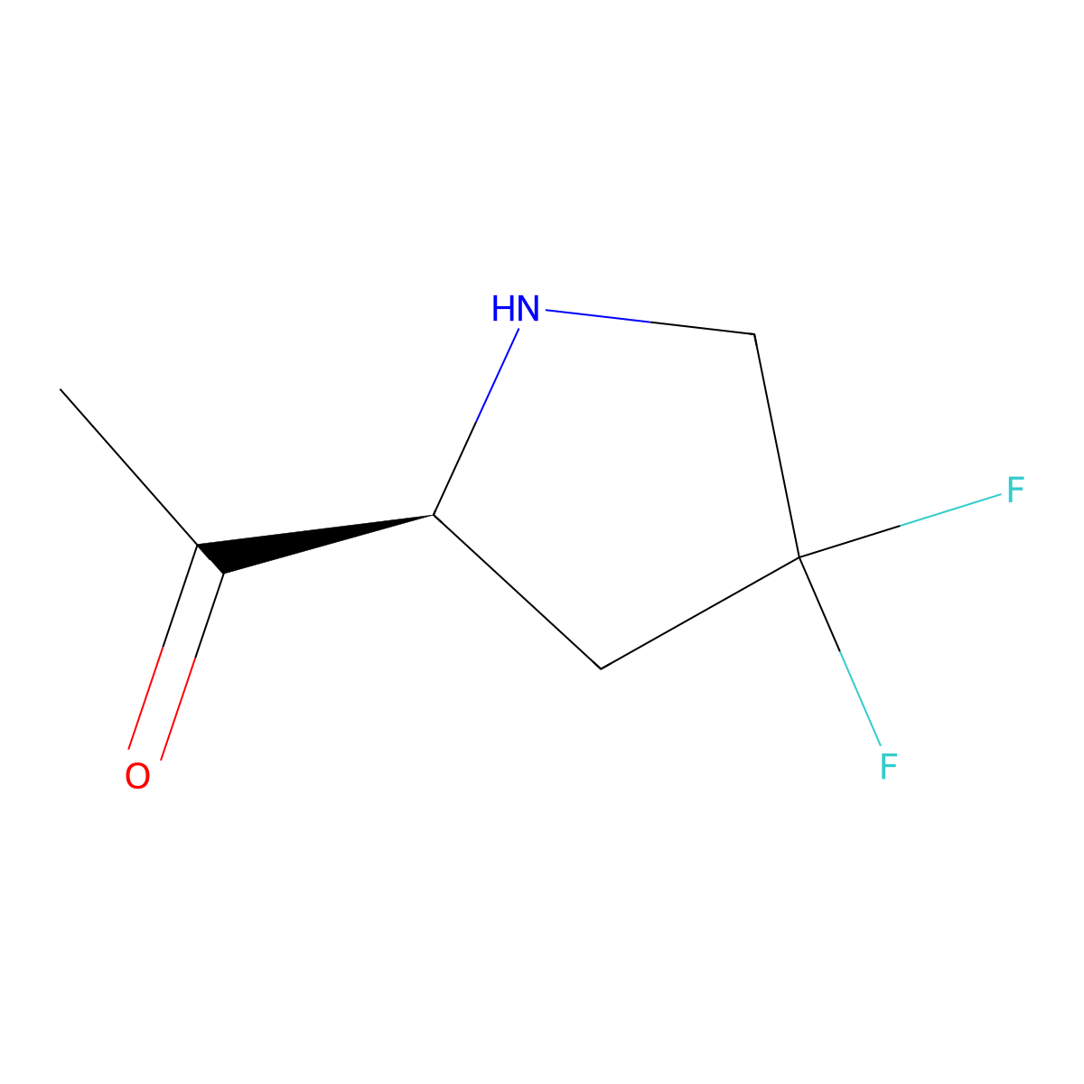 1-[(2S)-4,4-difluoropyrrolidin-2-yl]ethan-1-one molecular structure, CAS 2136194-38-0