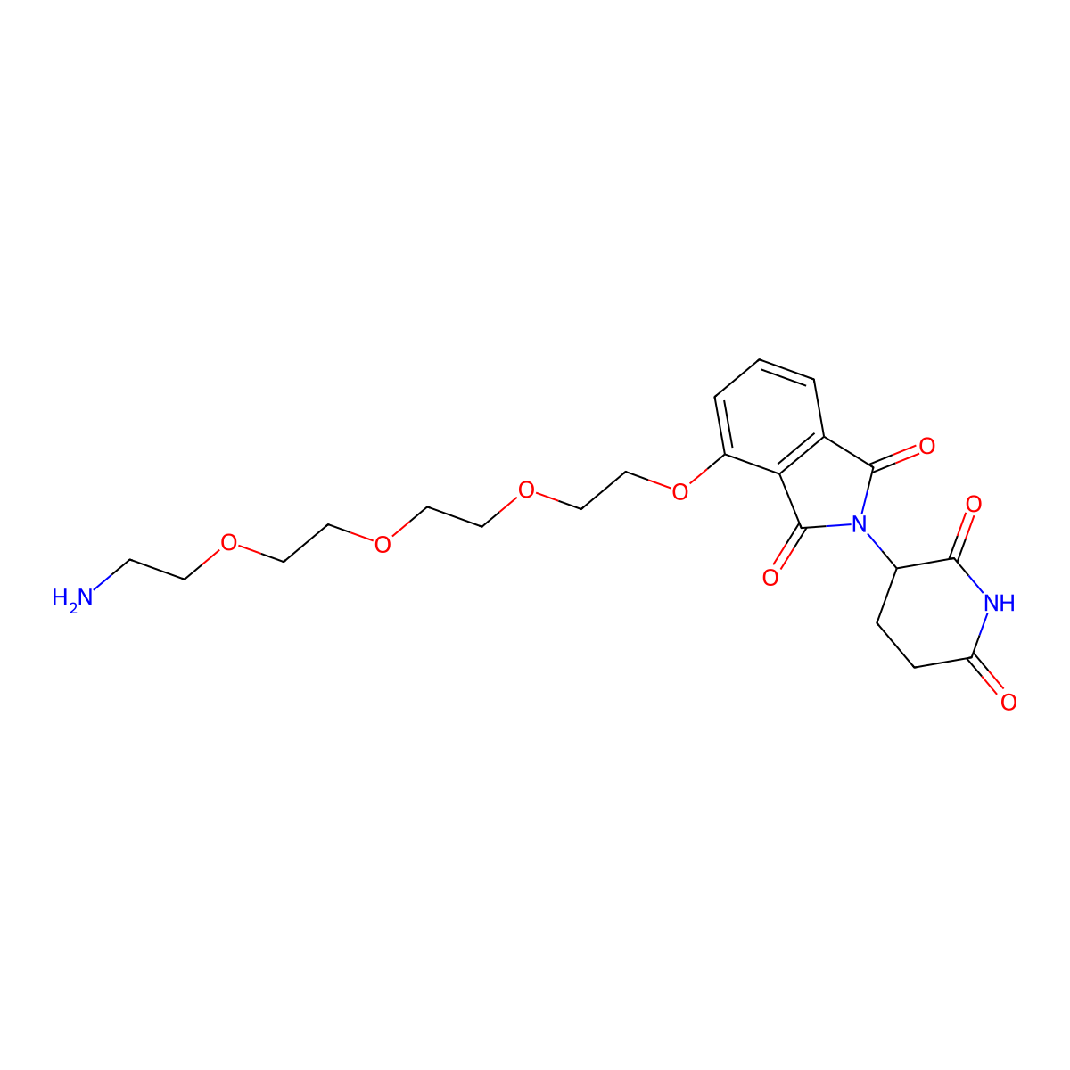 Thalidomide-PEG4-NH2, HCl salt molecular structure, CAS 2136248-13-8
