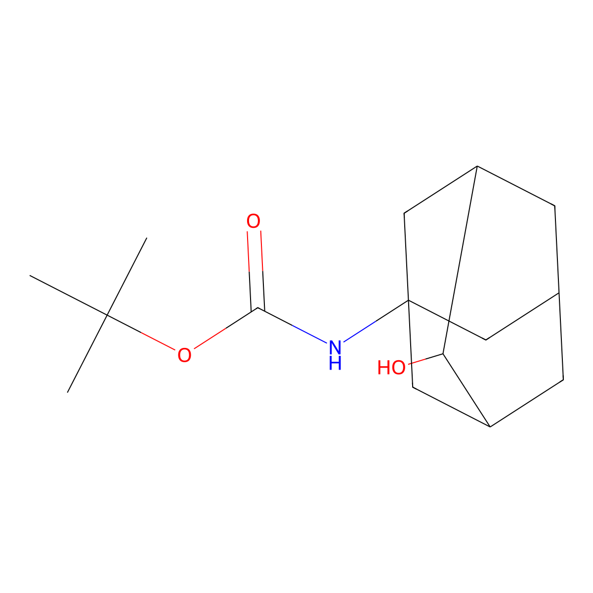 tert-butyl N-(4-hydroxyadamantan-1-yl)carbamate molecular structure, CAS 2136254-89-0