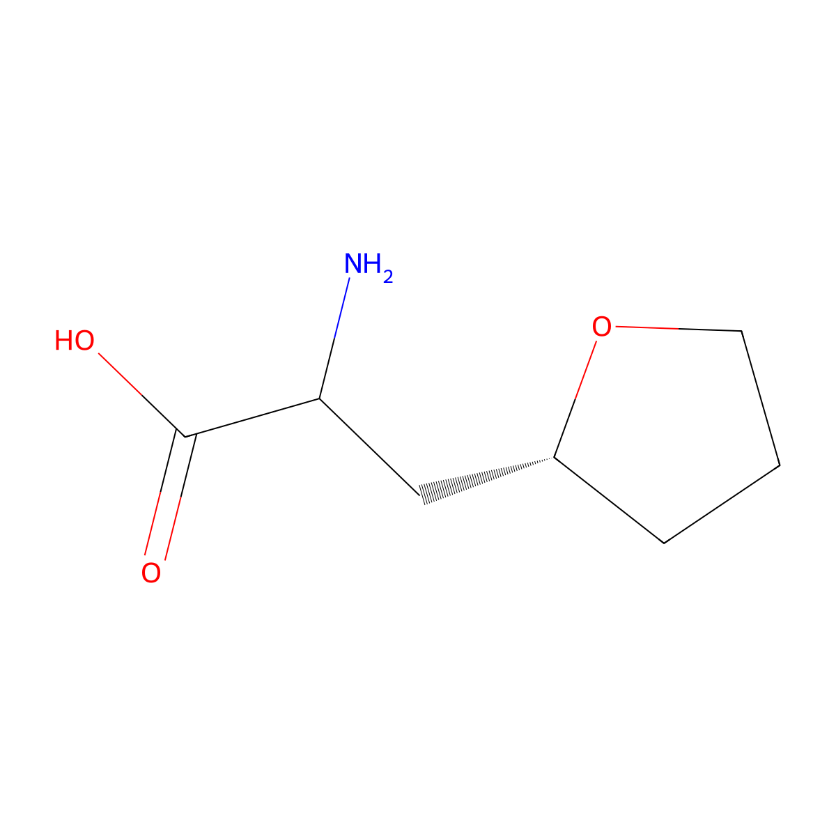 2-Amino-3-[(2r)-oxolan-2-yl]propanoic acid molecular structure, CAS 2136278-00-5