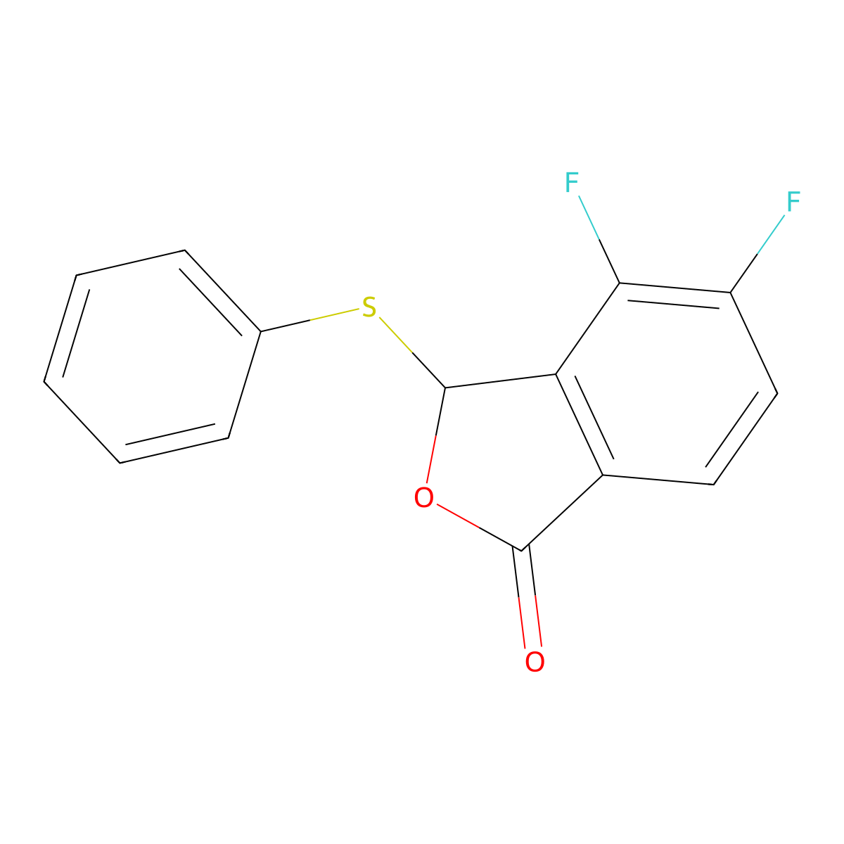 4,5-Difluoro-3-(phenylthio)isobenzofuran-1(3H)-one molecular structure, CAS 2136287-64-2
