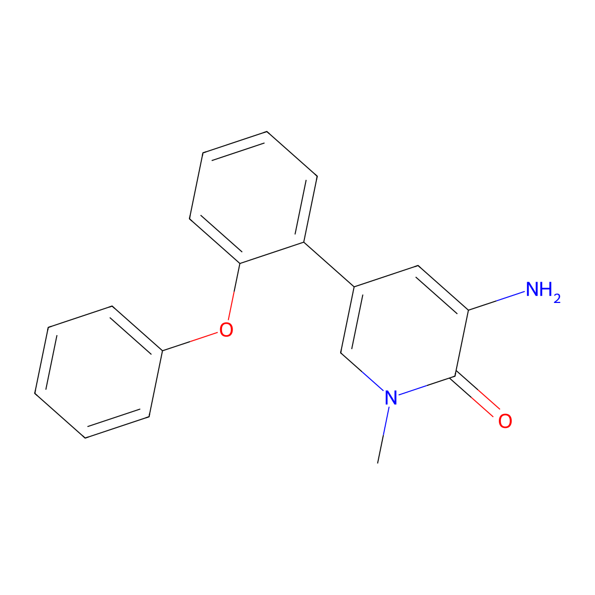 3-Amino-1-methyl-5-(2-phenoxyphenyl)pyridin-2(1h)-one molecular structure, CAS 2136331-09-2