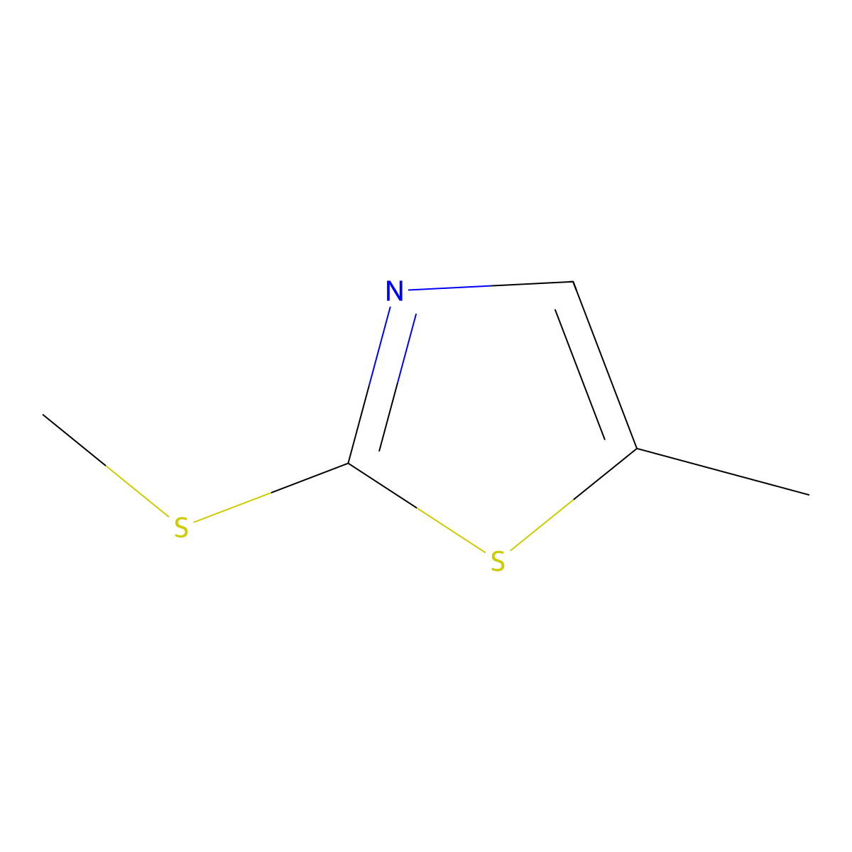 5-Methyl-2-(methylthio)thiazole molecular structure, CAS 21364-42-1