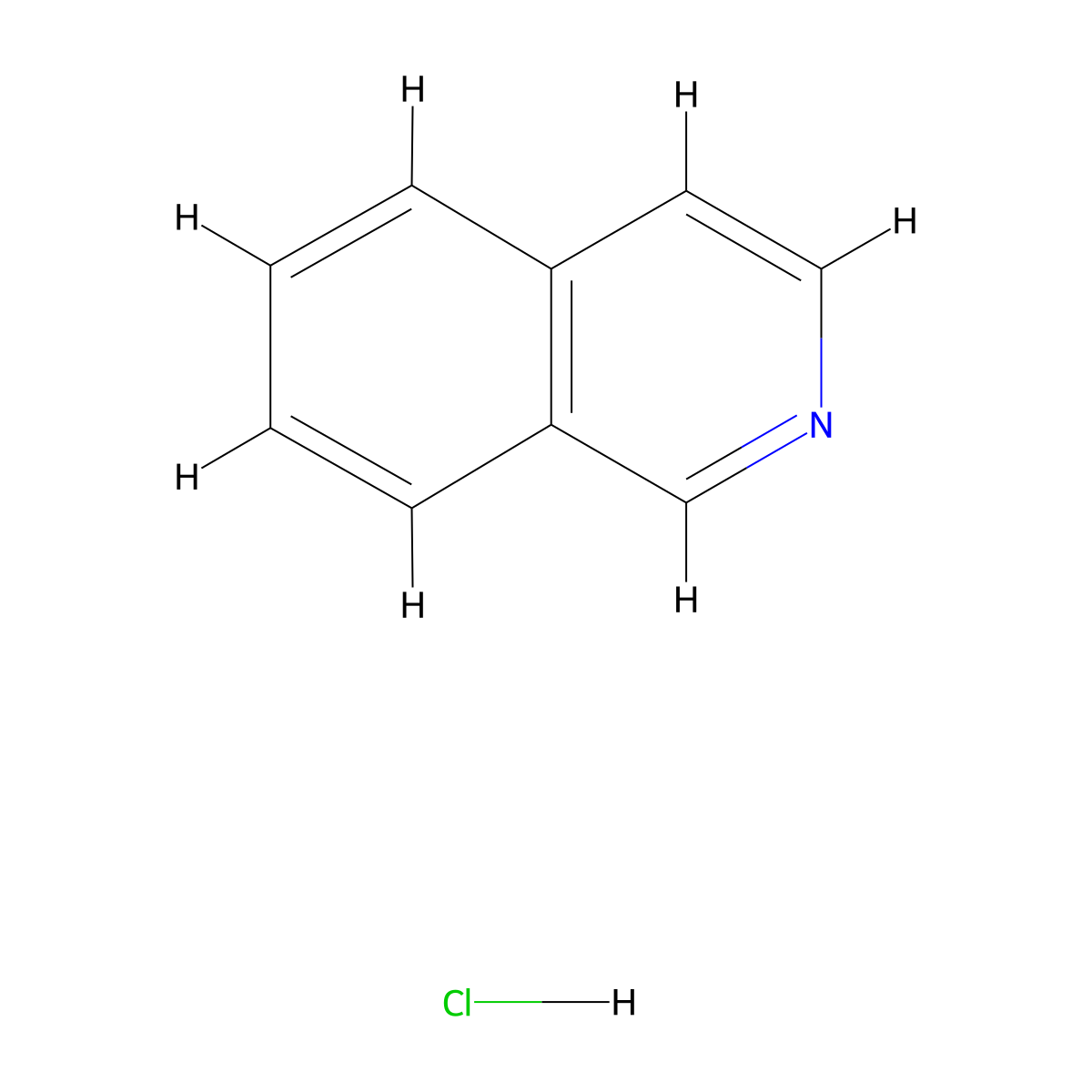 Isoquinoline hydrochloride molecular structure, CAS 21364-46-5
